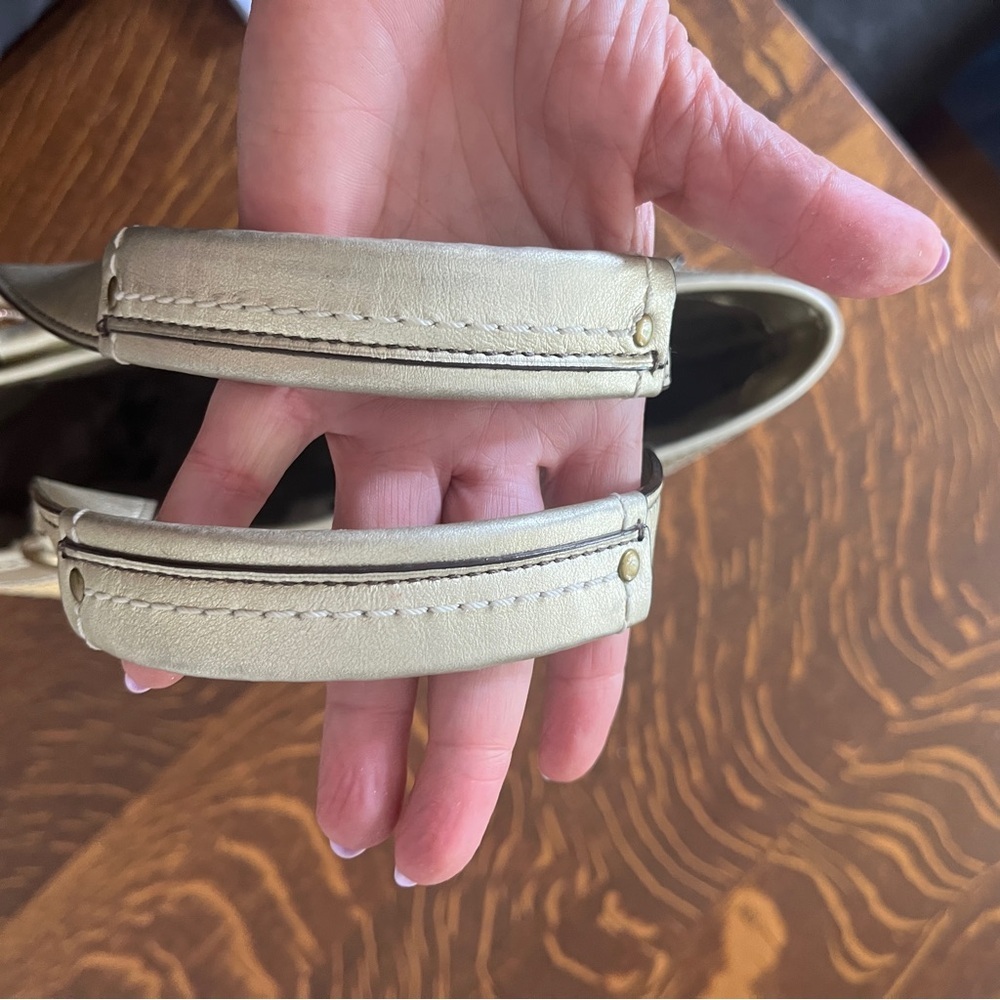 Coach Legacy Silver and Tan Woven Tote - Picture 9 of 16